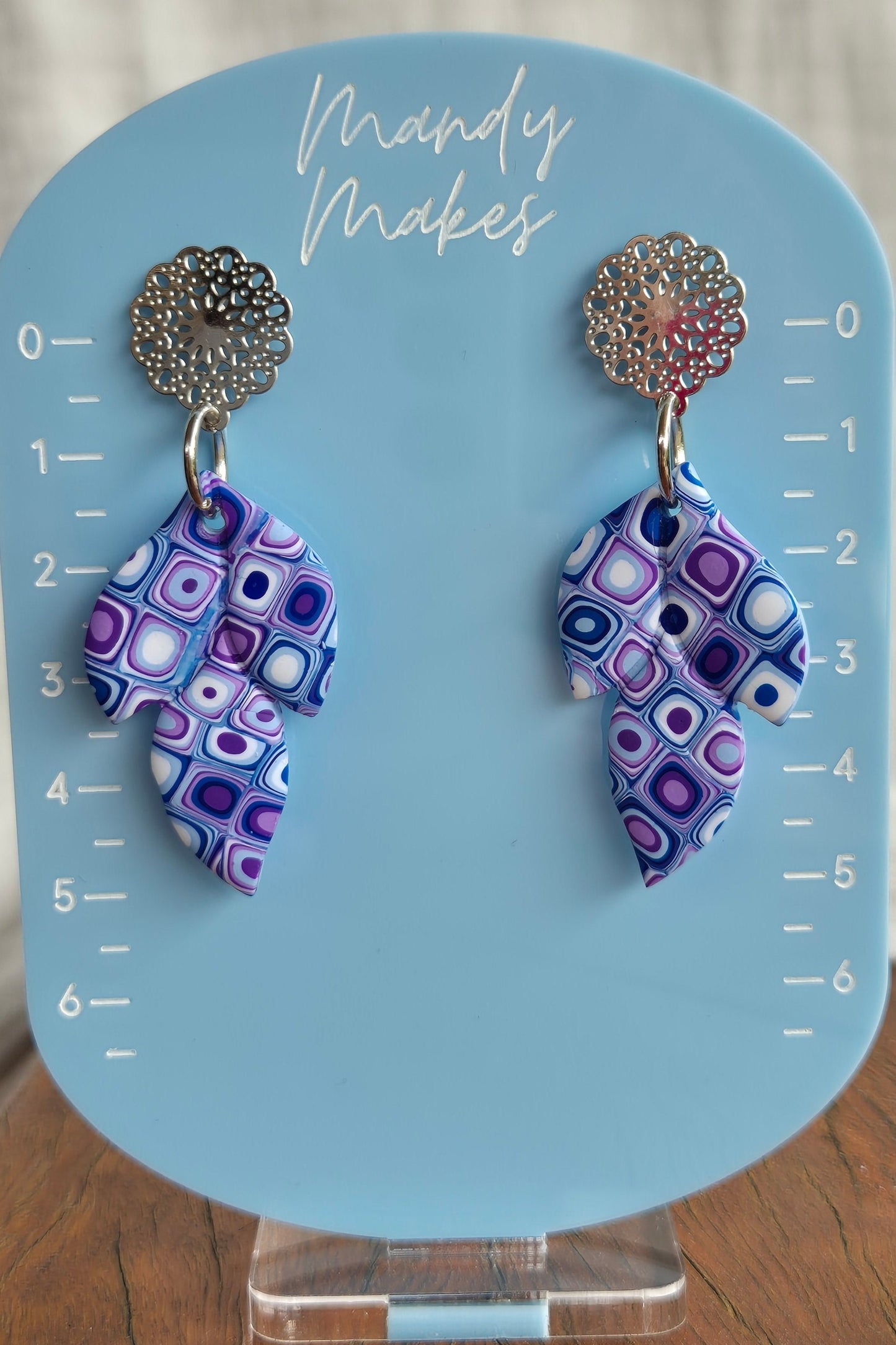 Purple Blue Retro Drop Earrings