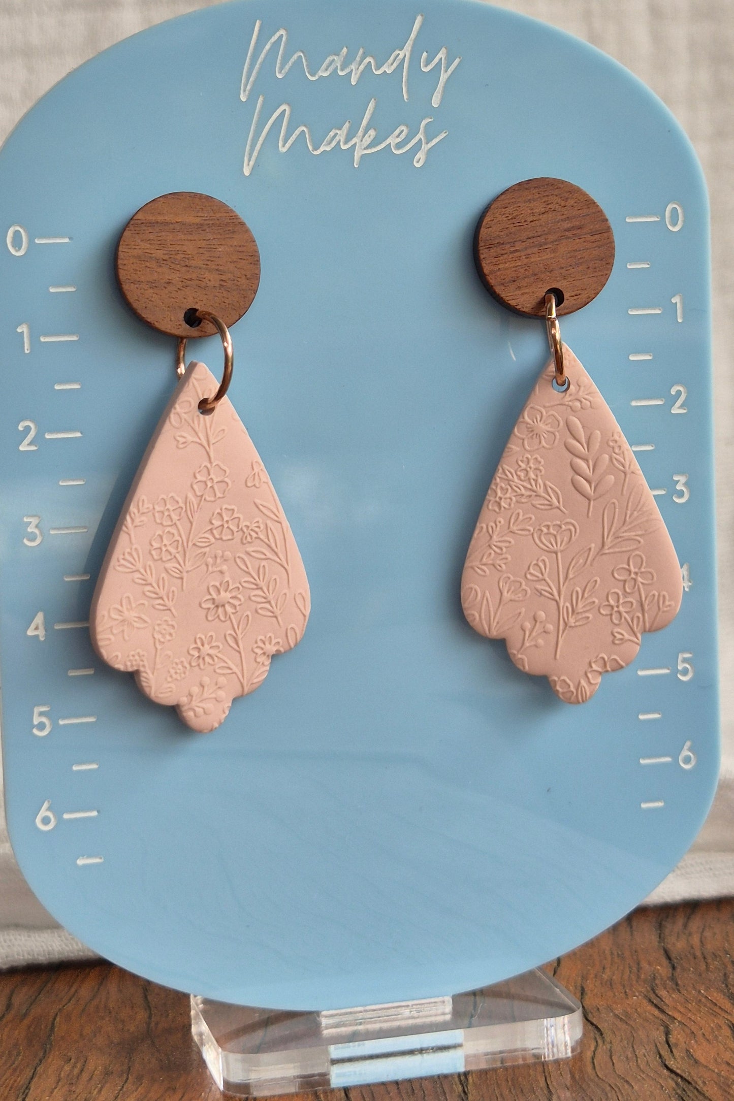 Floral Textured Drop Earrings
