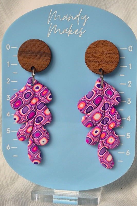 Pink Retro Drop Earrings