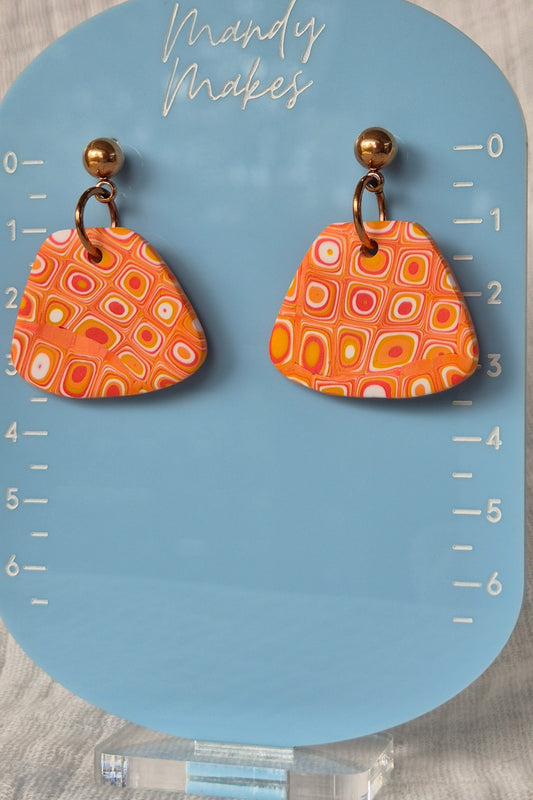Orange Retro Drop Earring