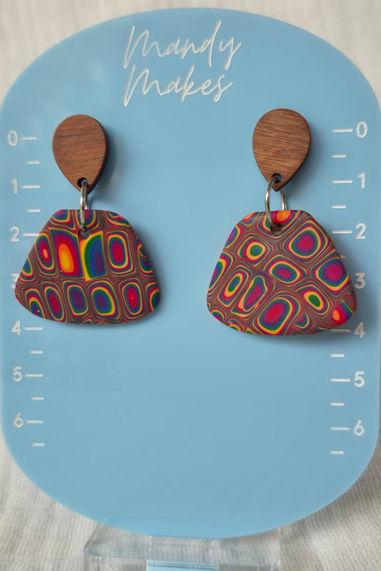 Rainbow Retro Drop Earrings