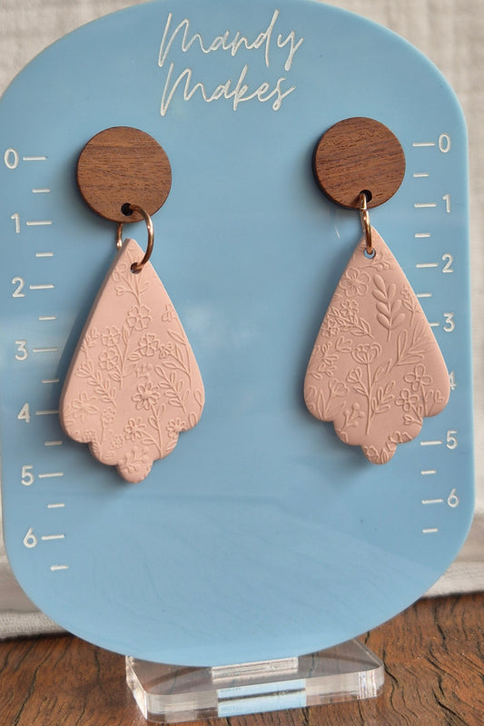 Floral Textured Drop Earrings