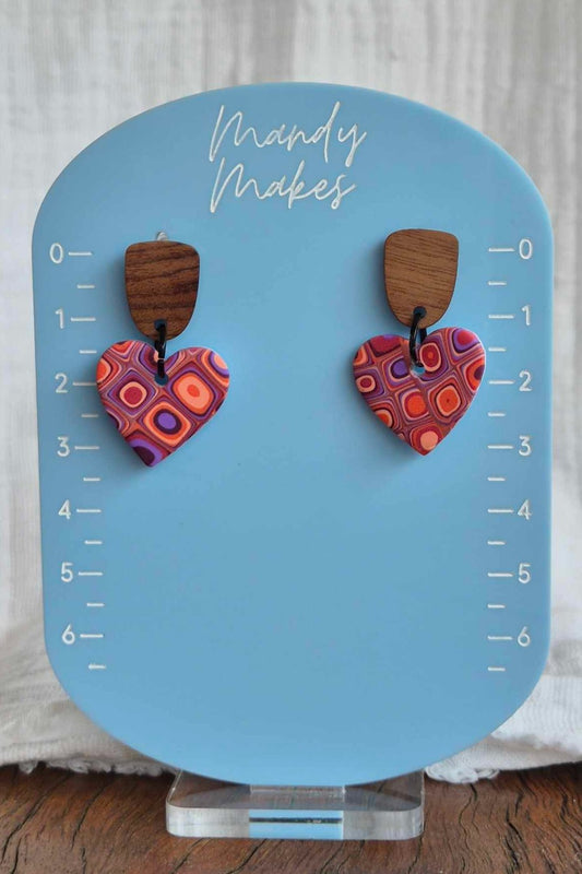 Purple Red Retro Drop Earrings