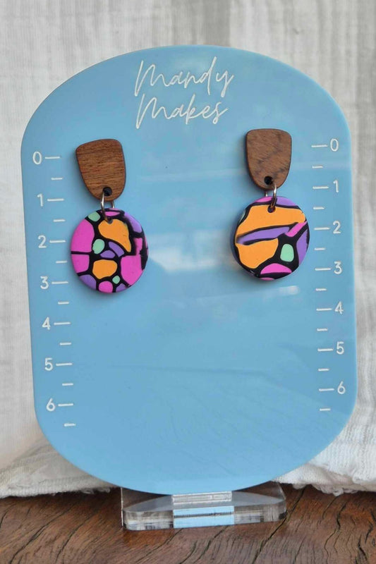 Colourful Round Drop Earrings